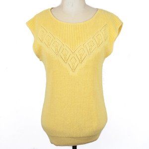 VTG Yellow Sleeveless Sweater | S